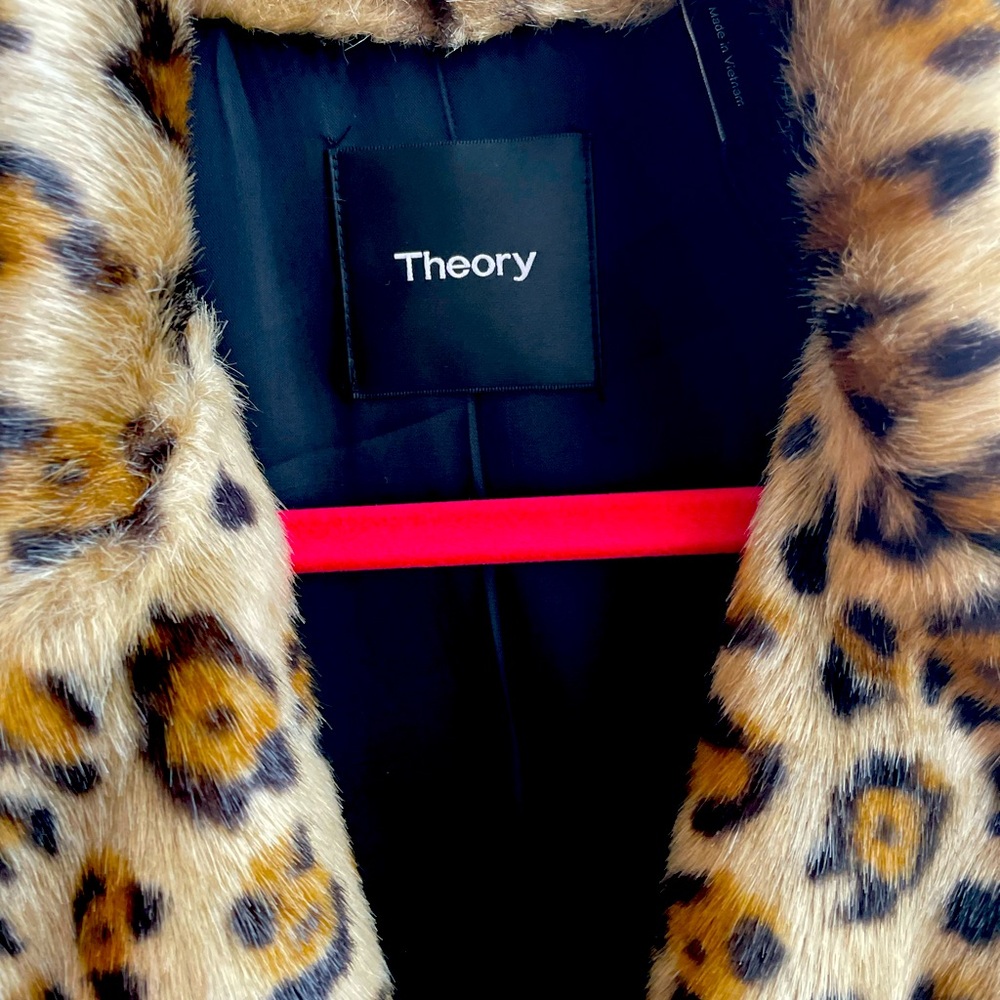 Realistic-Look Faux Fur Leopard Open-Front Jacket